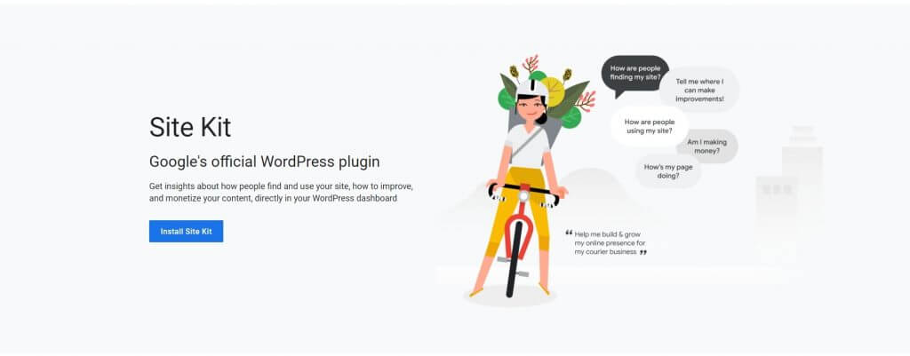 Google site kit WordPress - Site kit home