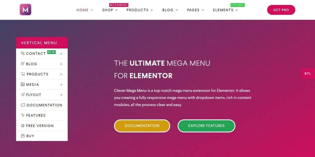 elementor mega menu - Clever mega menu