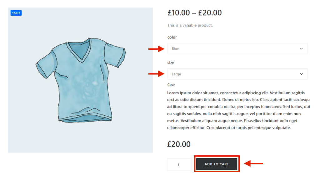 WooCommerce default product attributes - Add to cart button enabled