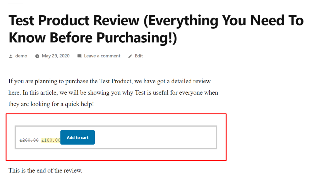 add quick buy button in woocommerce - Shortcode example