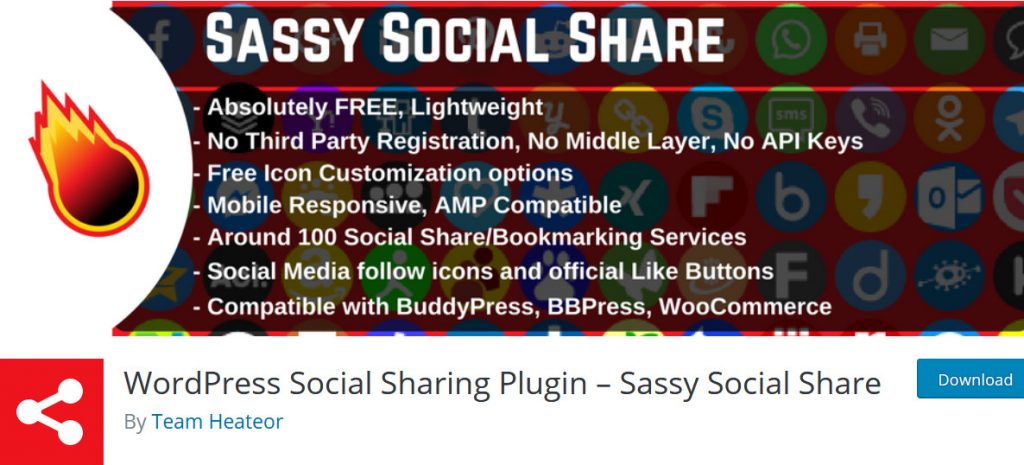 share wordpress post on whatsapp - Sassy social share