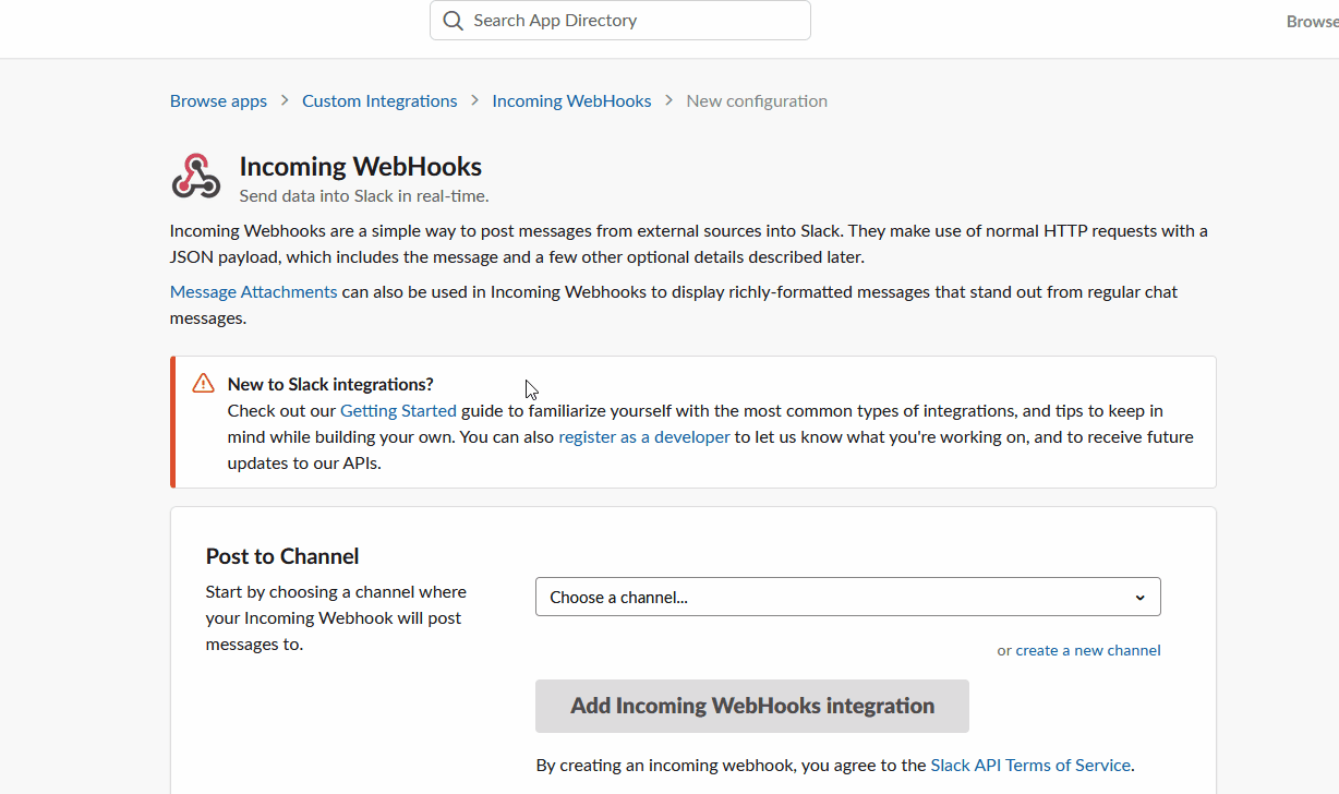 integrate woocommerce with slack - add incoming webhooks integration