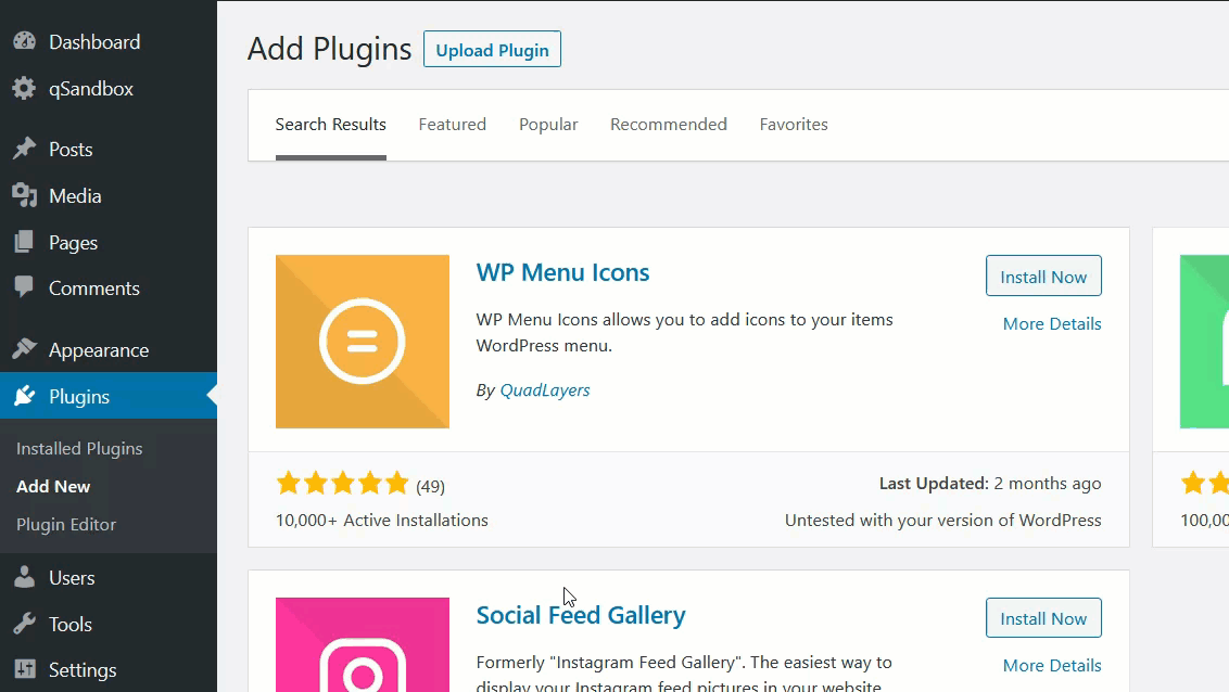 install wp menu icons plugin