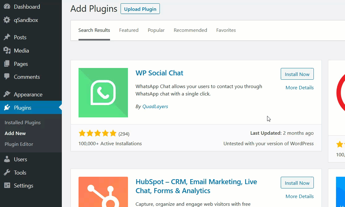 install wp social chat plugin
