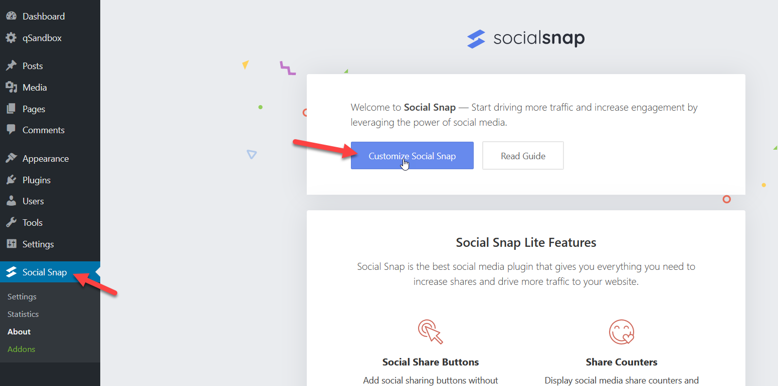 Connect Twitter with WordPress - social snap plugin settings