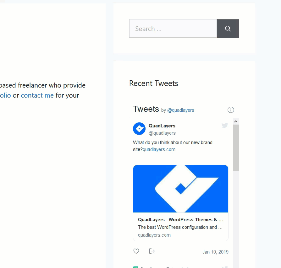 connect twitter with wordpress - sidebar twitter feed