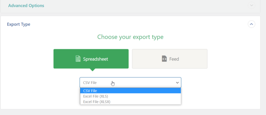 Export WooCommerce customers - File type