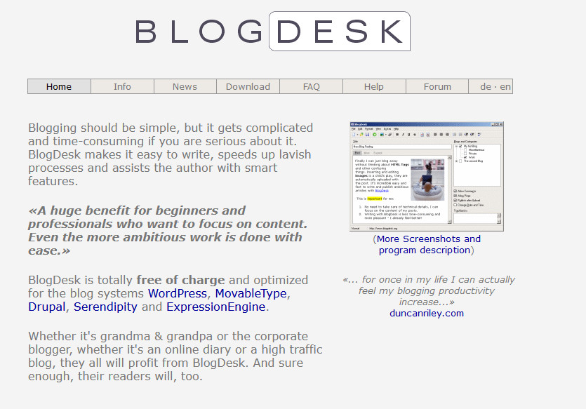 edit wordpress offline - blogdesk