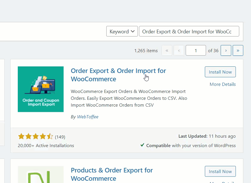 Order Export & Order Import for WooCommerce installation