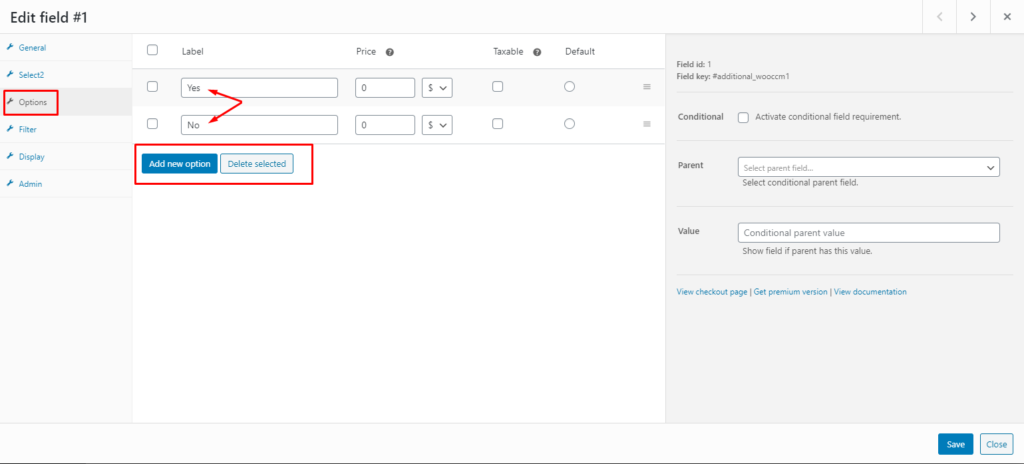 Add Custom Upload Field in WooCommerce - Conditional field options