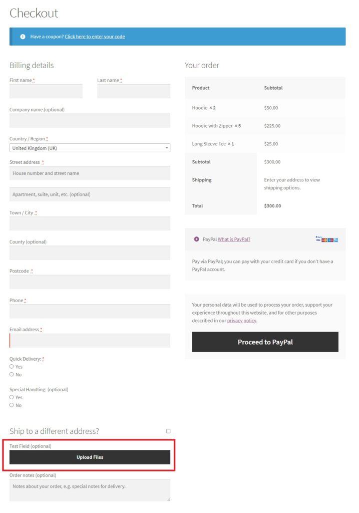 Add Custom Upload Field in WooCommerce - Checkout Page