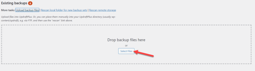drop backup files