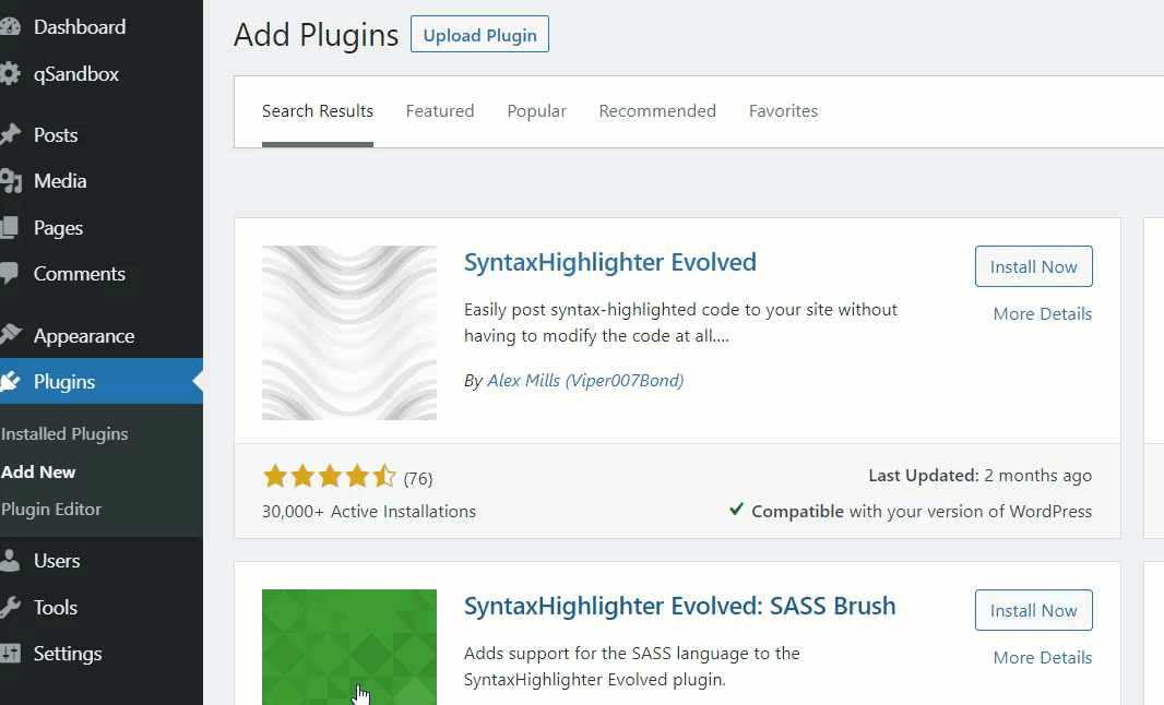 install syntax highlighter evolved