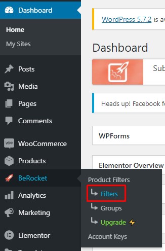 Filters setting