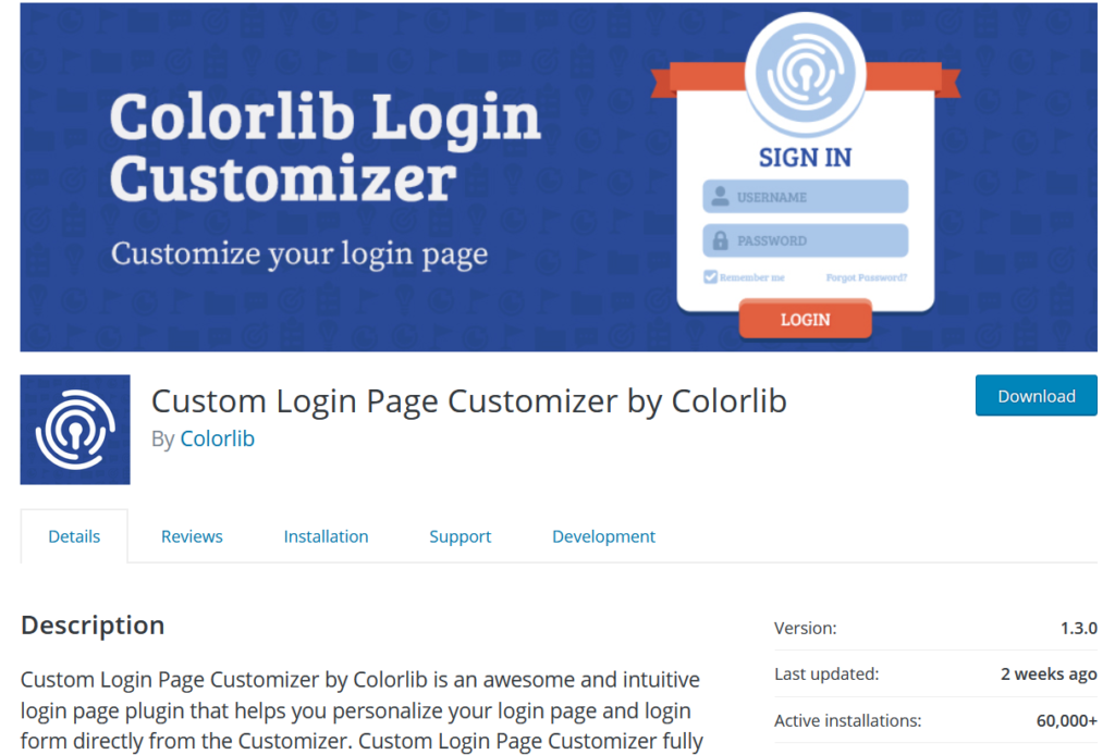 plugins to customize WordPress login page - colorlib login customization