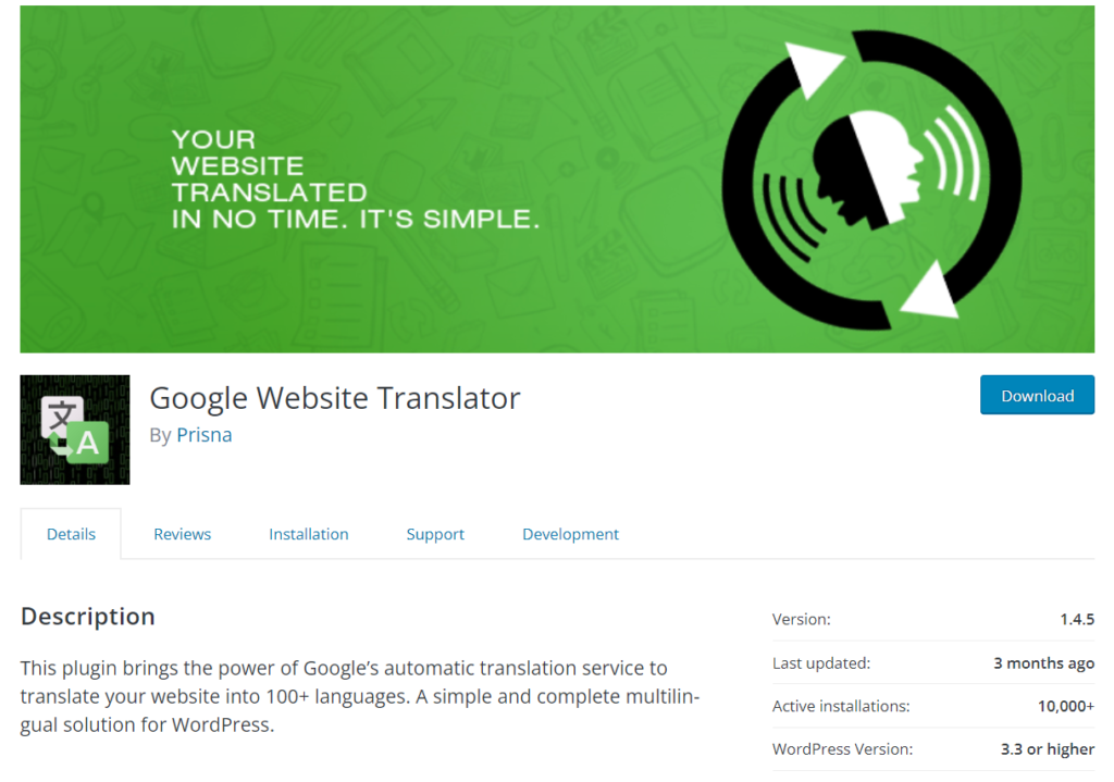best translation plugins for wordpress - google website translator