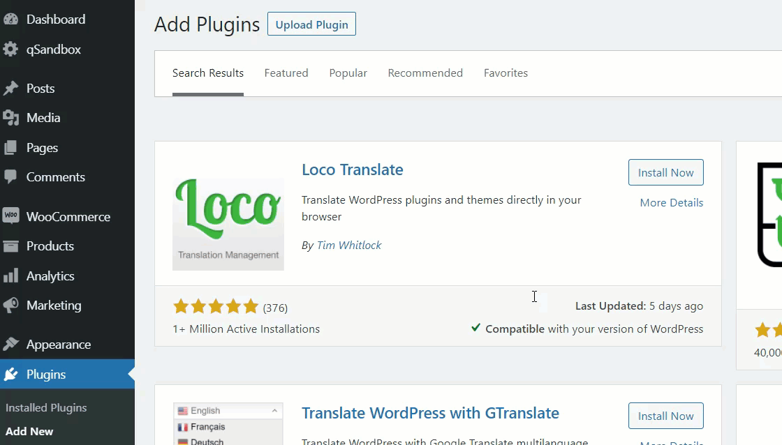 install loco translate plugin