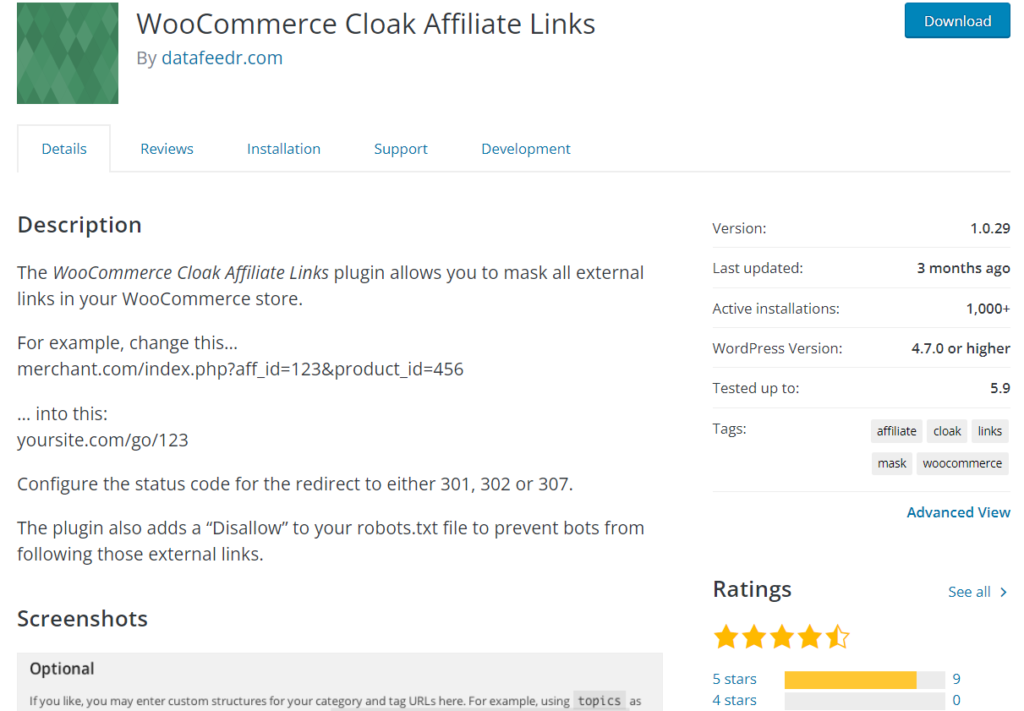 woocommerce cloak affiliate links plugin