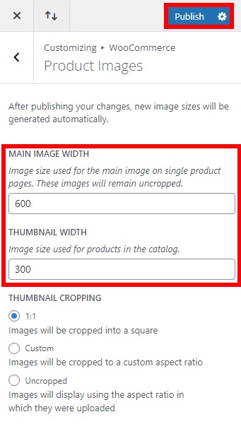 custom image size fix woocommerce image size issues