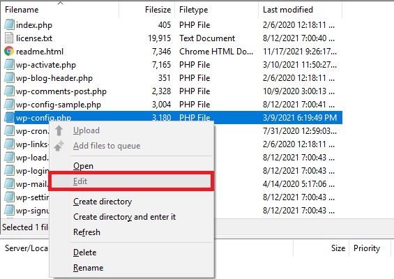 edit wpconfig wordpress dashboard not loading