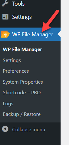 cloak affiliate links in WordPress - wp file manager settings