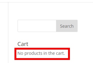 mini cart preview no products in the cart