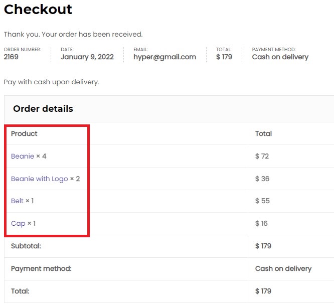 Default WooCommerce Order Pay Page