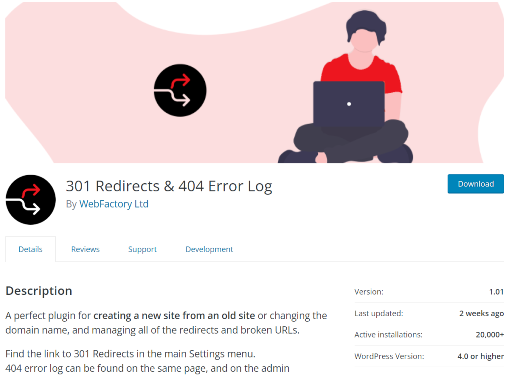 301 redirects and 404 error logs