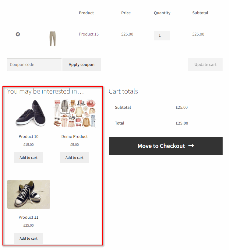 add wocommerce related products - cross sells demo