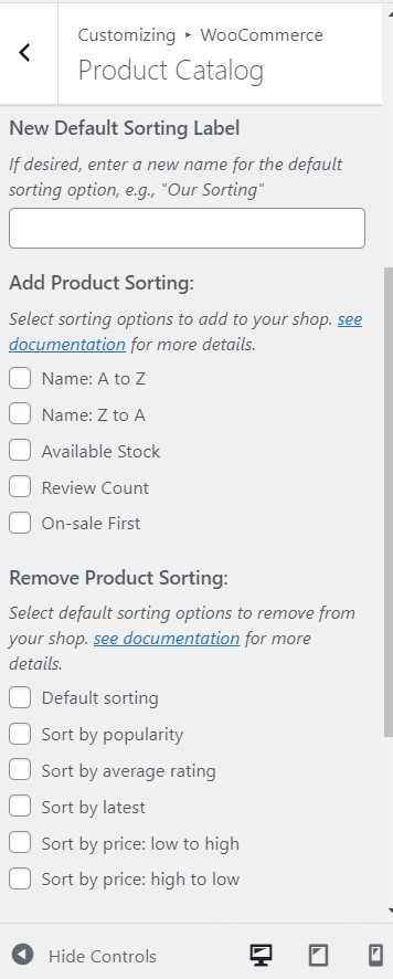 sort woocommerce products - additional sorting