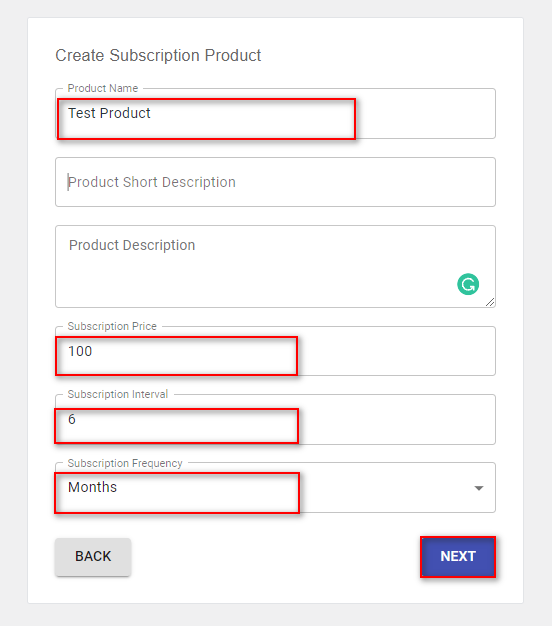 add woocommerce subscription product - create product 2