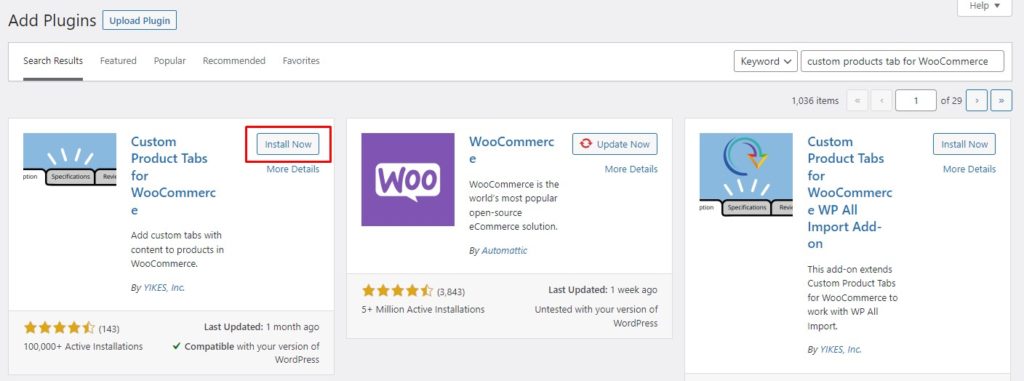 Install the Custom Product Tabs for WooCommerce Plugin