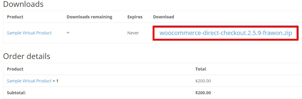 download product add virtual products to woocommerce