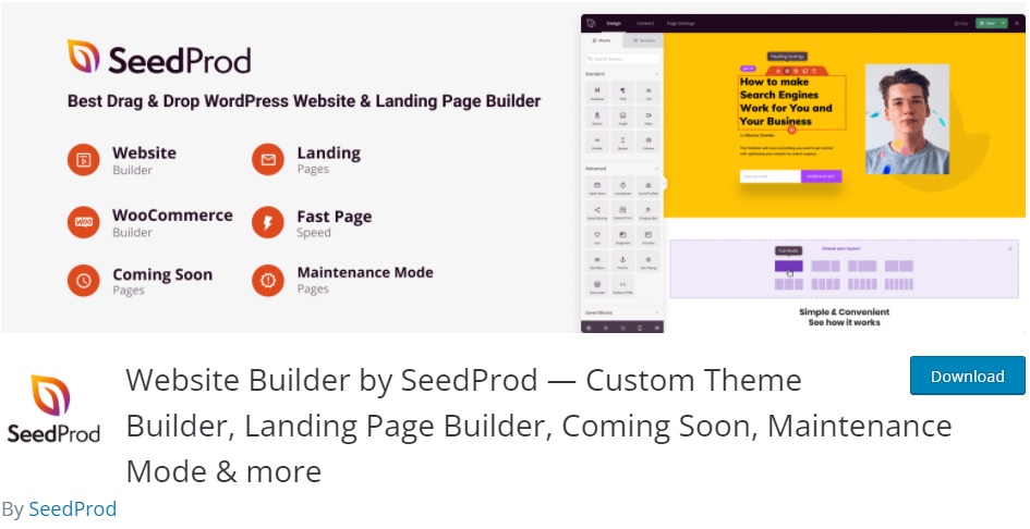 website builder by seedprod wordpress coming soon page plugins