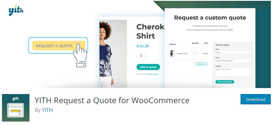 yith add woocommerce request a quote button