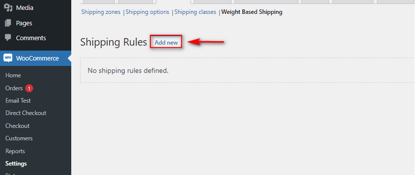 add weight based shipping - add shipping new rules