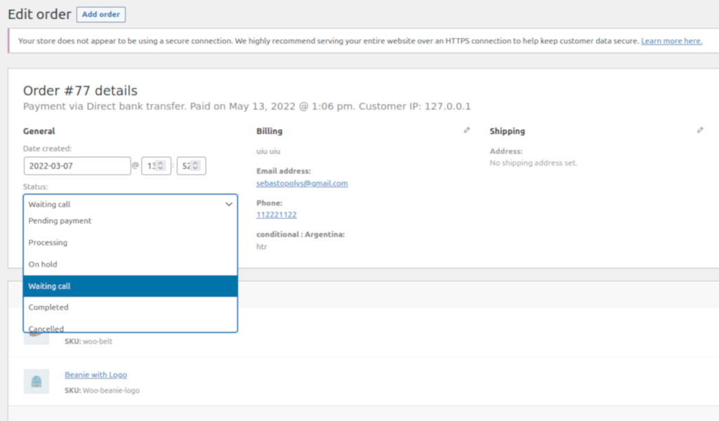 edit custom order status in woocommerce create custom order status