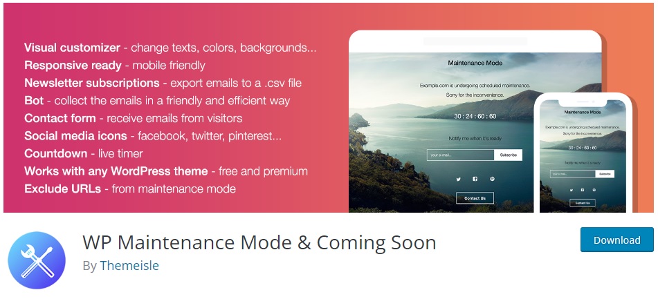 wp maintenanace mode and coming soon enable maintenance mode in wordpress