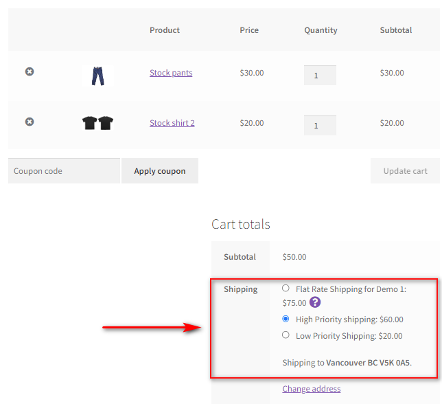 add woocommerce flat rate shipping preview 