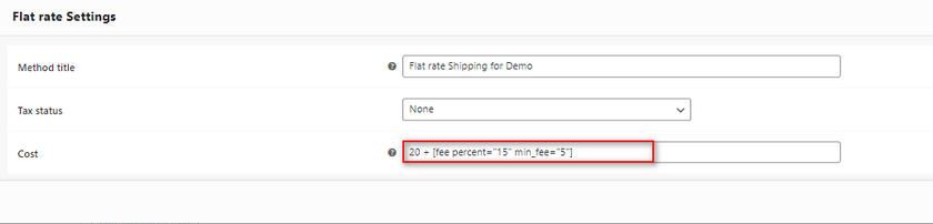 percentage based add woocommerce flat rate shipping