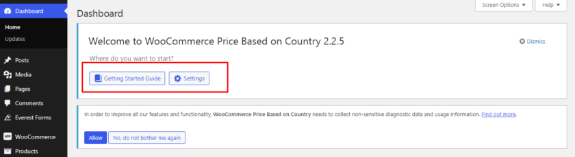 get started guide - price based on country plugin 
