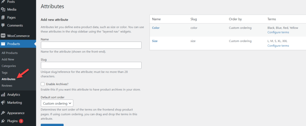all attributes - filter woocommerce products by attribute