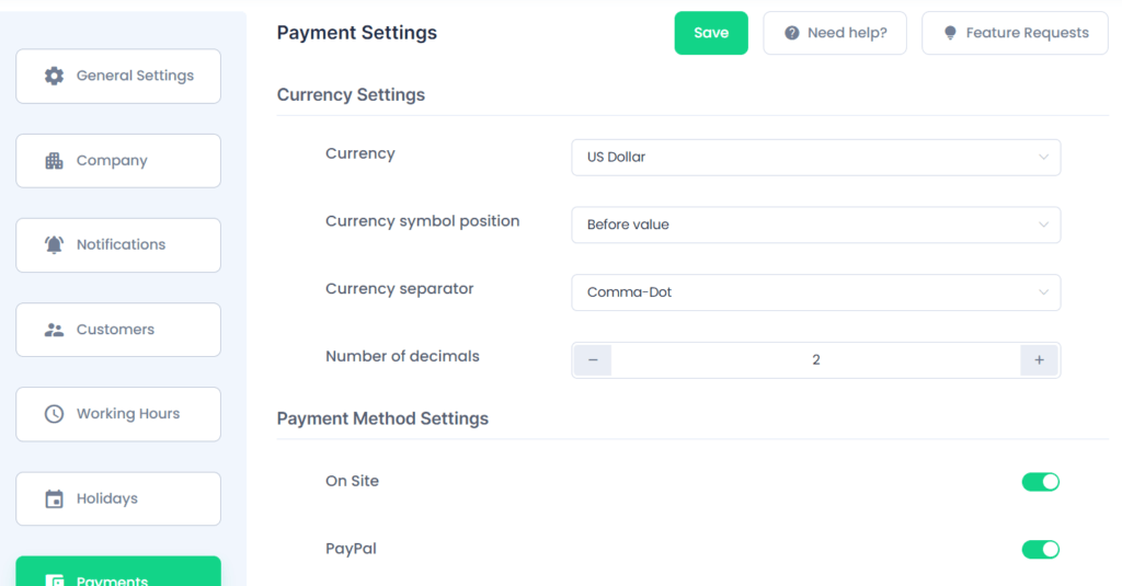 BookingPress appointment booking plugin - payment settings