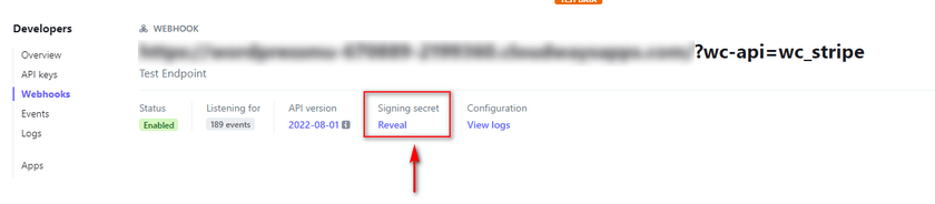 signing secret for Stripe