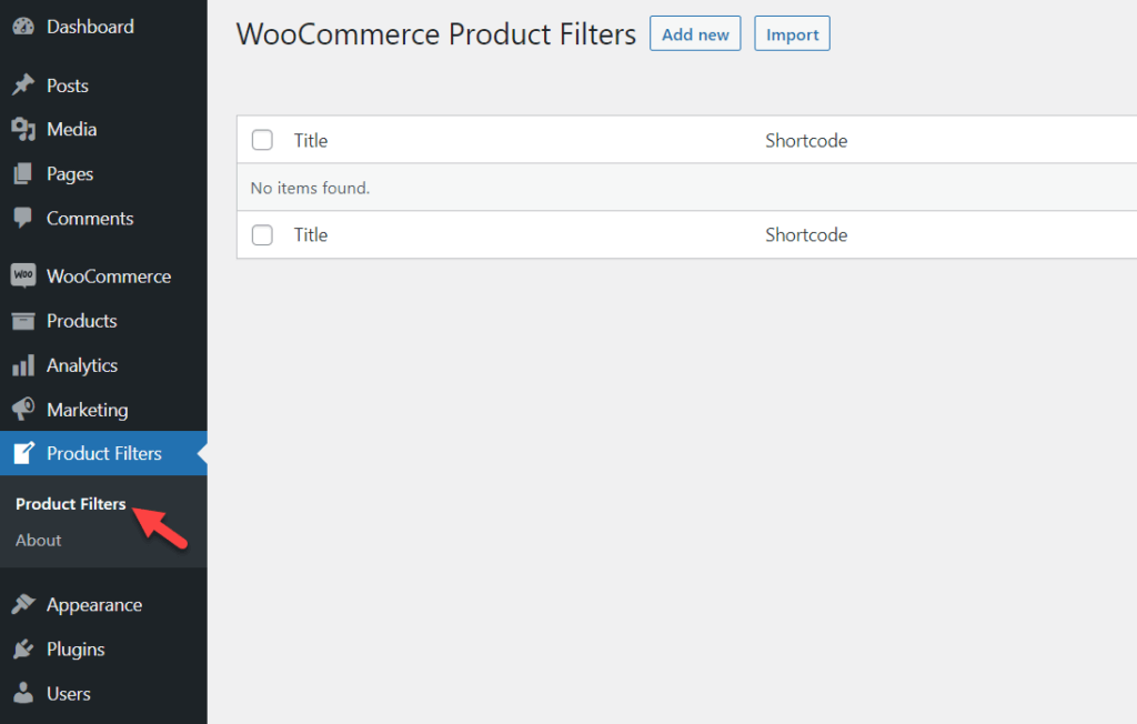 woocommerce product filter settings