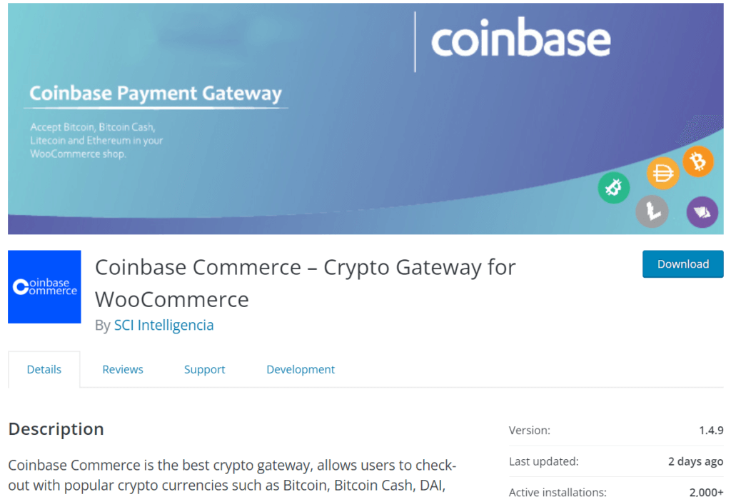 coinbase commerce - cryptocurrency payment gateways for woocommerce