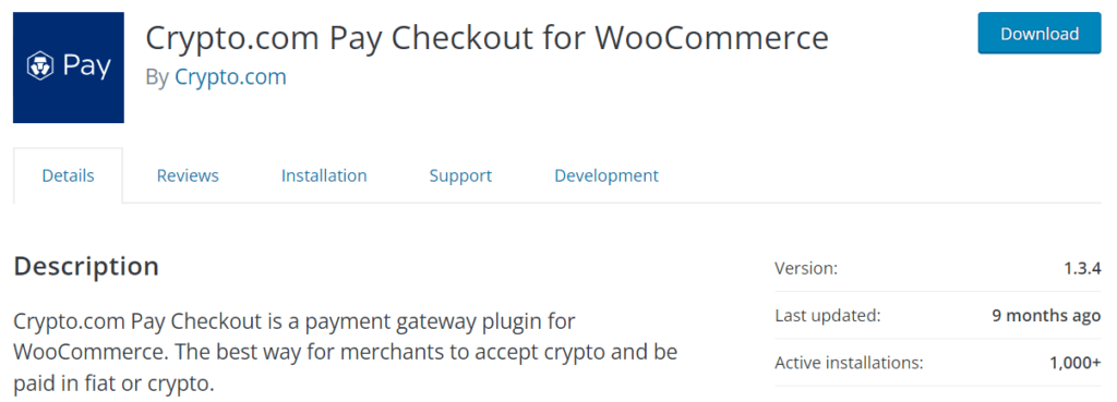 Crypto.com Pay Checkout for WooCommerce
