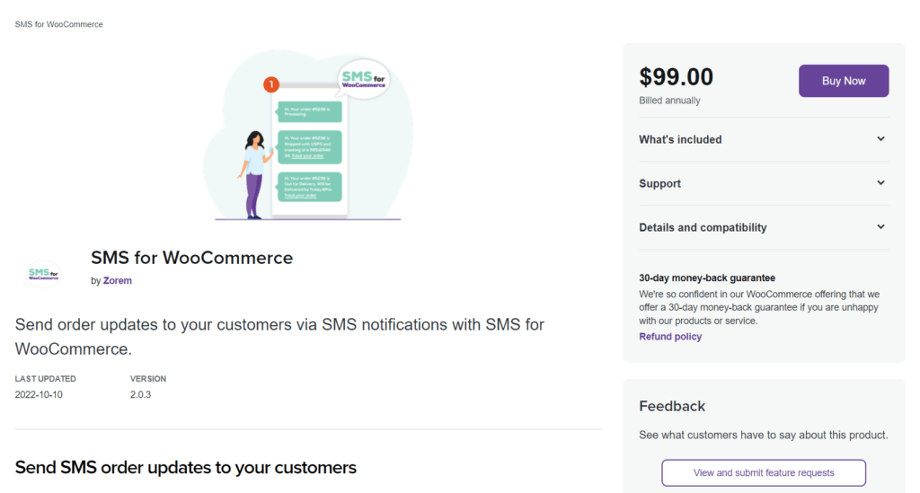 SMS for WooCommerce plugin