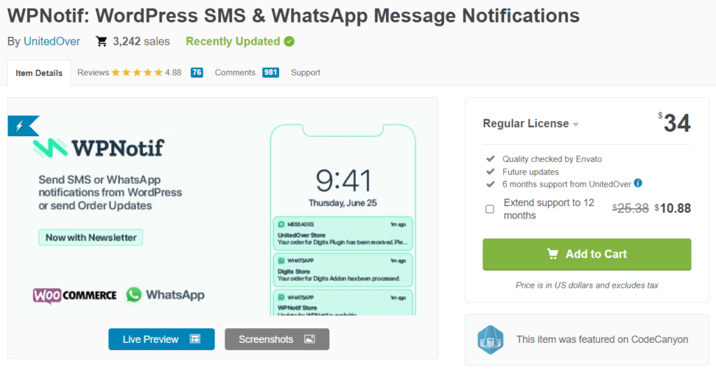 WPNotif: notificaciones de mensajes SMS y WhatsApp de WordPress