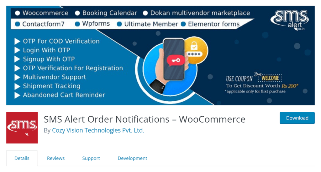 SMS alert - send SMS notifications from WooCommerce